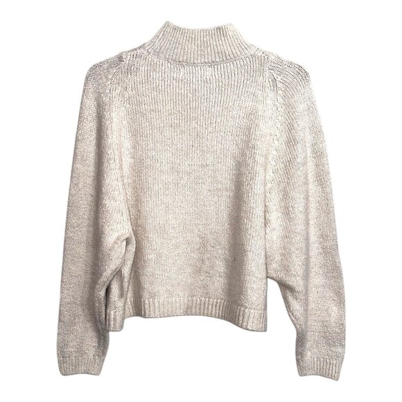 Old Navy Mock Neck Sweater Cream Size Small Pullover Cropped Long Sleeve - Picture 2 of 8